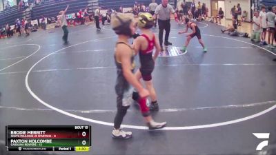 55 lbs Round 5 (6 Team) - Paxton Holcombe, Carolina Reapers vs Brodie Merritt, South Paulding Jr Spartans