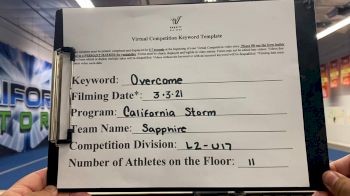 California Storm - Sapphire [L2 - U17] 2021 Spirit Sports: Virtual Duel in the Desert