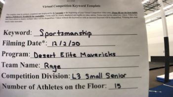 Desert Elite Mavericks - Rage [Level 3 L3 Senior] Varsity All Star Virtual Competition Series: Event VI