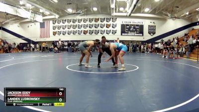 190 lbs Cons. Round 3 - Jackson Eddy, Alliance High School vs Landen Ludrowsky, Clay (Oregon)