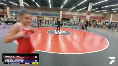 117 lbs Quarterfinal - Fernanda Lopez, Lake Highlands Club Wrestling vs Serenity Lattimore, All American Wrestling Club