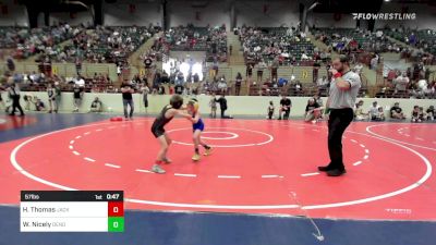 57 lbs Semifinal - Hayden Thomas, Jackson County Wrestling Club vs Wyatt Nicely, Dendy Trained Wrestling