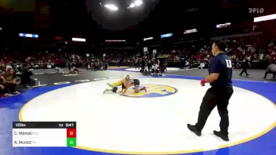 120 lbs Consi Of 16 #2 - Chase Manski, Folsom (SJ) vs Aidan Munoz, Temecula Valley (SS)