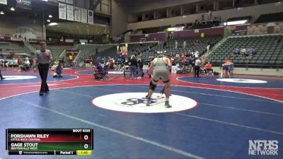 6A 190 lbs Cons. Semi - Porshawn Riley, Little Rock Central vs Gage Stout, Bentonville West