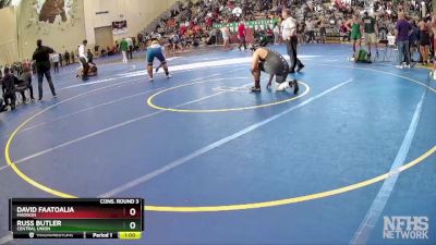 222 Boys Cons. Round 3 - Russ Butler, Central Union vs David Faatoalia, Madison