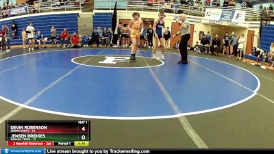 132 lbs Round 2 (4 Team) - Devin Roberson, Crown Point vs Jensen Bridges, Indiana Creek