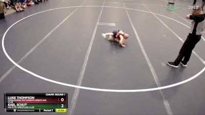 Champ. Round 1 - Luke Thompson, Coon Rapids Mat Bandits Wrestling Club vs Kael Schut, MN Elite Wrestling Club