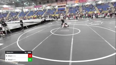 65 lbs Consi Of 4 - Brody Olson, Badlands Elite vs Kellen Wood, Wranglers Wrestling