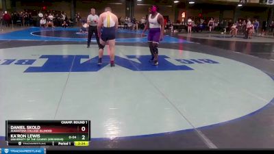 285 lbs Champ. Round 1 - Daniel Skold, Augustana College (Illinois) vs Ka`Ron Lewis, University Of The Ozarks (Arkansas)