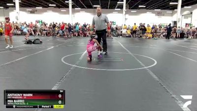 56 lbs Round 2 (8 Team) - Anthony Warn, Mat Warriors vs Mia Barro, Revolution Elite