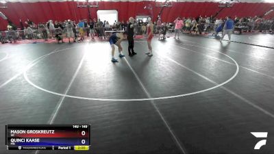 149 lbs Cons. Round 1 - Mason Groskreutz, WI vs Quinci Kaase, MN