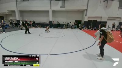 60 lbs Semifinal - Annabel Choo, Gracie Barra Westchase Wrestling Club vs Uriah Garcia, Wesley Club Wrestling