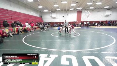 134 lbs Cons. Round 2 - Jayden Wanalista, Justin Siena High School vs Owen Hansel, Northgate High School