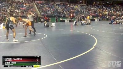 2A 126 lbs Cons. Round 3 - Chris Haro, South Lenoir vs Hayden Manning, North Pitt