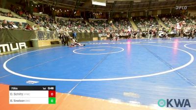 75 lbs Semifinal - Owen Schiltz, Verdigris Youth Wrestling vs Brantley Snelson, Bartlesville Wrestling Club