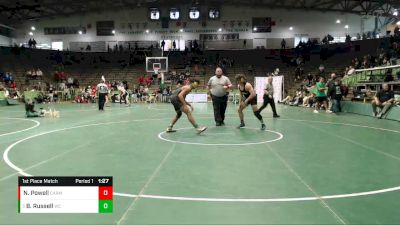 160 lbs 1st Place Match - Brenton Russell, Warren Central vs Nathan Powell, Carmel