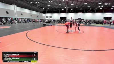 130 lbs Cons. Round 3 - Laycee Johnson, Harrah vs Ayamba Abunaw, North Point