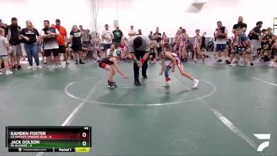 44 lbs Finals (2 Team) - Kamden Foster, U2 Upstate Uprising Blue vs Jack Dolson, PA Alliance