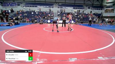 138-144 lbs Quarterfinal - Matthew Snyder, El Reno Wrestling Club vs Matthew Routhier, Texans Wrestling Club