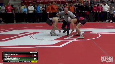 126 lbs Quarterfinal - Connor Barnes, Lindsborg-Smoky Valley vs Trace Metcalf, Fort Scott