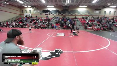 74 lbs Quarterfinal - Carsen Grooms, Port Angeles Wrestling Club vs Preston Beckett, NWWC