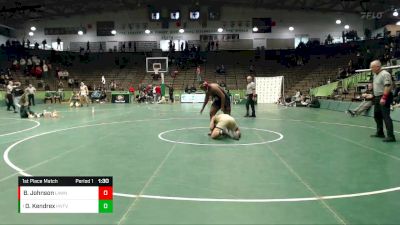 220 lbs 1st Place Match - Devin Kendrex, Mt. Vernon (Fortville) vs Brandon Johnson, Lawrence North