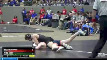 132 lbs Quarterfinals (8 Team) - Brayden Leach, Summit vs TYEE CRISP, Bradley Central