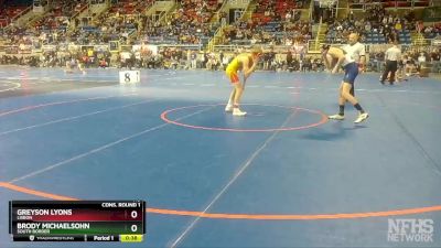 113 lbs Cons. Round 1 - Greyson Lyons, Lisbon vs Brody Michaelsohn, South Border