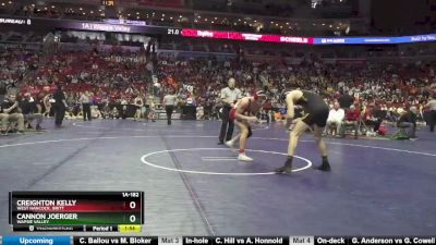 1A-182 lbs Champ. Round 2 - Creighton Kelly, West Hancock, Britt vs Cannon Joerger, Wapsie Valley