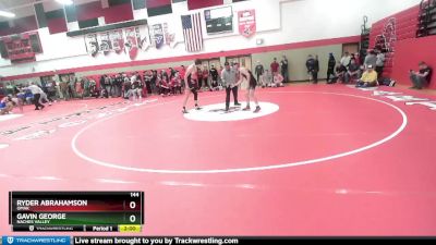144 lbs Quarterfinal - Ryder Abrahamson, Omak vs Gavin George, Naches Valley
