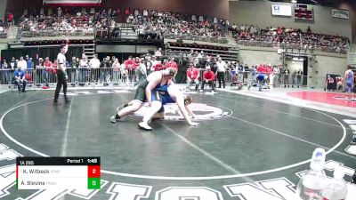 1A 285 lbs Quarterfinal - Kaleb Witbeck, Altamont vs Arik Blevins, Panguitch