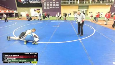 175 lbs Cons. Round 6 - Jon Schoenlein, Askeo International Mat Club vs Tad Forsyth, Blue Valley Southwest High School Wrestling