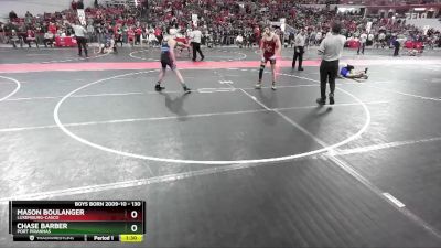 130 lbs Quarterfinal - Mason Boulanger, Luxemburg-Casco vs Chase Barber, Port Piranhas