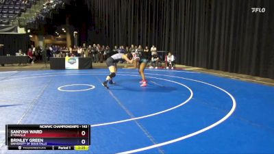 143 lbs Cons. Round 2 - Saniyah Ward, D`Youville vs Brinley Green, University Of Sioux Falls