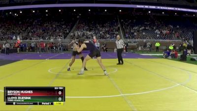 D3-190 lbs Quarterfinal - Bryson Hughes, Reed City HS vs Lloyd Ruesink, Three Rivers HS