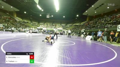 140 lbs Consi Of 16 #1 - Elias Gonzales, Sanger vs Kadin Trahan, San Luis Obispo