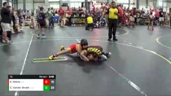 70 lbs Semis & 1st Wrestleback (8 Team) - Cal Vander Broek, The Funky Singlets Teal vs Kai Weiss, East Kansas Eagles