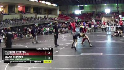 90 lbs Cons. Round 4 - Tucker Steffen, West Point Wrestling Club vs Gage Rupiper, Iron Hawk Wrestling Academy