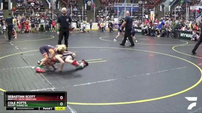 57 lbs Semifinal - Sebastian Scott, Reed City Youth Wrestling vs Cole Potts, Rocket Trained WC