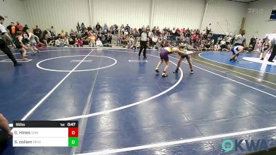 85 lbs Consi Of 8 #2 - Gage Hines, Vian Wrestling Club vs Shiann Collom, Pryor Tigers