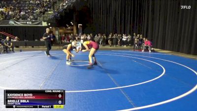 130 lbs Cons. Round 2 - Kaydence Boyd, Colorado Mesa University vs Brielle Bibla, Mount Olive