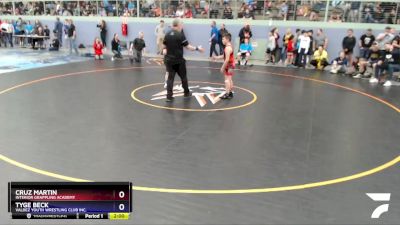 105 lbs Round 2 - Tyge Beck, Valdez Youth Wrestling Club Inc. vs Cruz Martin, Interior Grappling Academy