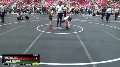 88 lbs Quarterfinal - Malachi Eggers, EXCELSIOR SPRINGS vs Greyson Coy, Maize Wrestling Club