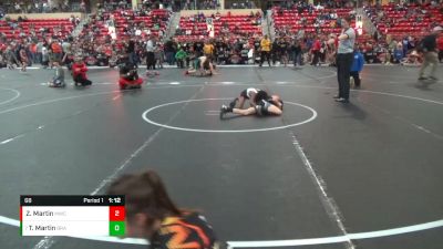 68 lbs Quarterfinal - Ty Martin, Brawlers vs Zy`ion Martin, Maize Wrestling Club