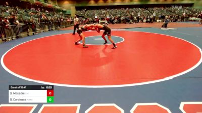 132 lbs Consi Of 16 #1 - Sebastian Macedo, Lemoore vs Geno Cardenas, Pomona