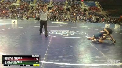 120 lbs Semifinal - Kashtyn Bredahl, Des-Lacs Burlington vs Shayla DeBlaere, West Fargo United