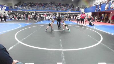 43-46 lbs Quarterfinal - Violet Jones, Springdale Youth Wrestling vs James Evans, Bartlesville Wrestling Club