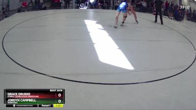 133 lbs 1st Place Match - Grace Drueke, O`Neill Leprechaun Wrestling vs Jordyn Campbell, Nebraska