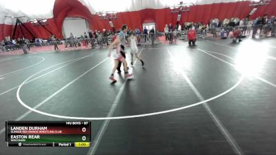 87 lbs Cons. Round 5 - Landen Durham, Slinger Red Rhinos Wrestling Club vs Easton Rear, Wisconsin