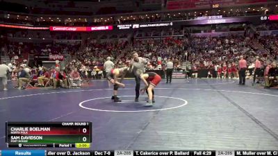 3A-106 lbs Champ. Round 1 - Charlie Boelman, North Polk vs Sam Davidson, Fort Dodge